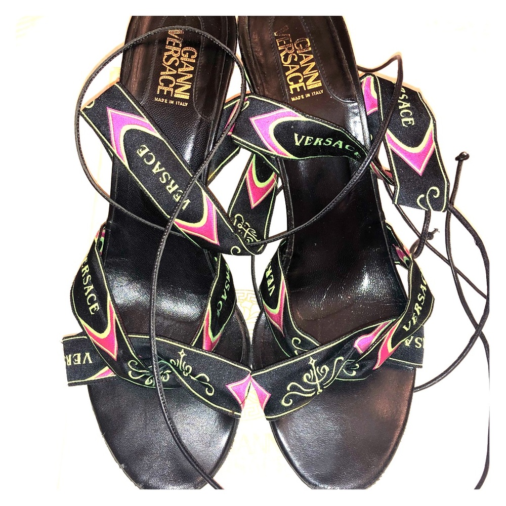 Vintage Gianni Versace Lace Up Sandals